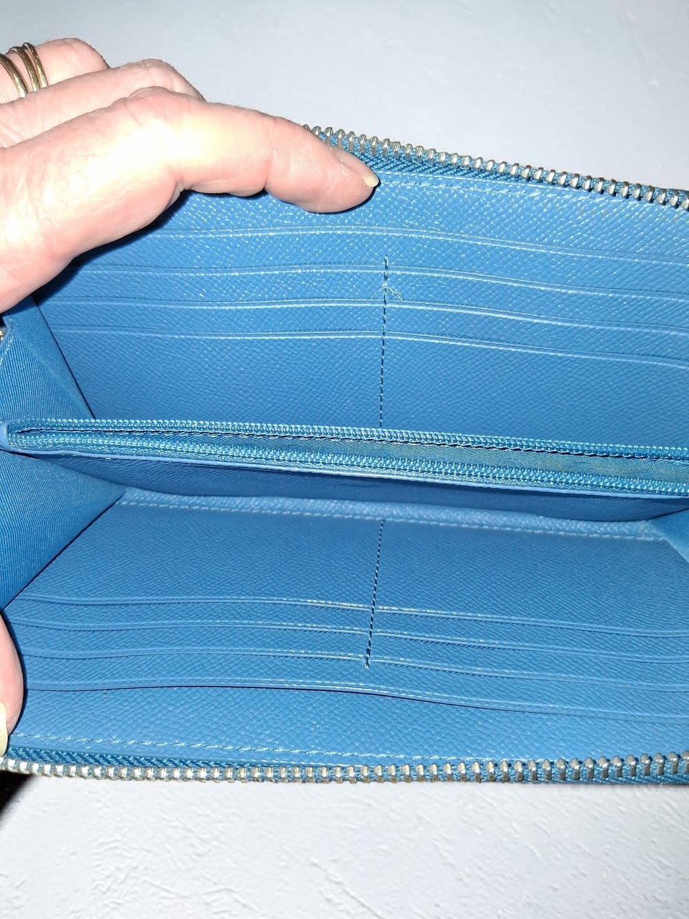 Coach Zip-Around Wallet in Light Blue - Picture 5 of 5